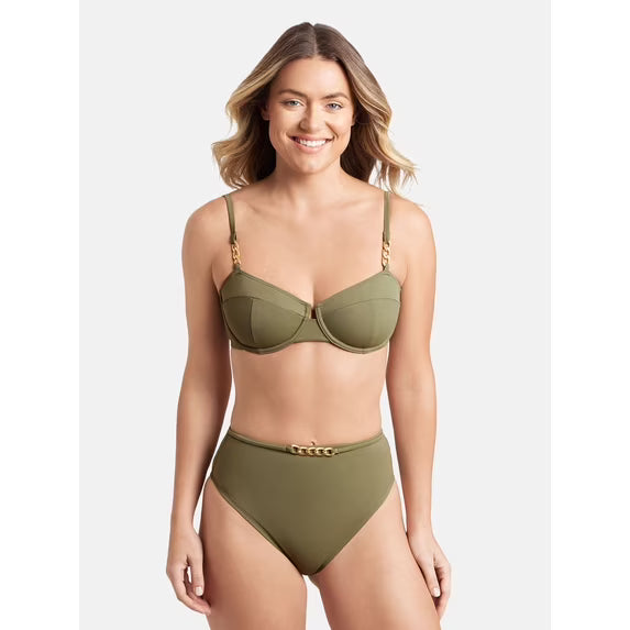 Vergara Women's and Women's Plus Balconette Unerwire Bra Bikini Tops