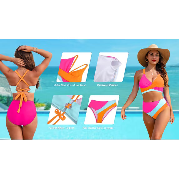 Rosvigor Womens Swimsuits Two Piece Bikini Sets